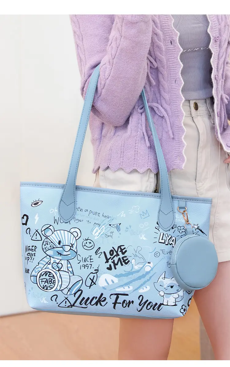 Women's Blue Graffiti Shoulder Bag 2025 — feature 14