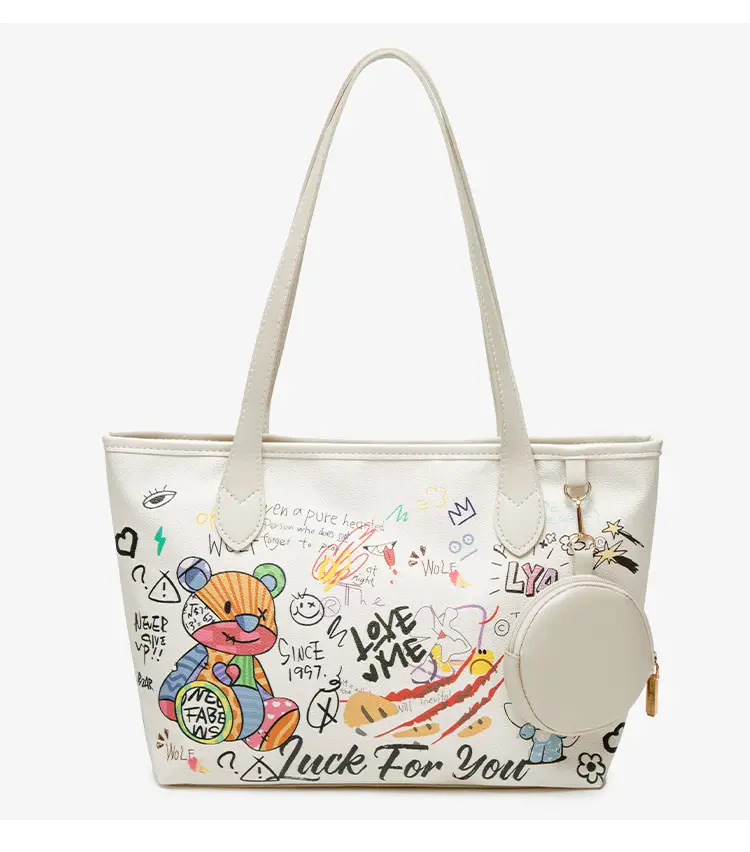 Women's Blue Graffiti Shoulder Bag 2025