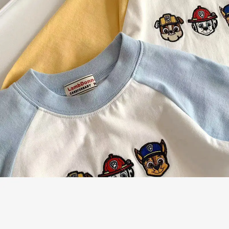 Boys Cotton Raglan T-Shirt Yellow White Cartoon Print — feature 11
