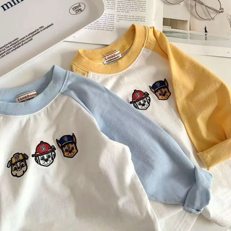Boys Cotton Raglan T-Shirt Yellow White Cartoon Print — feature 3