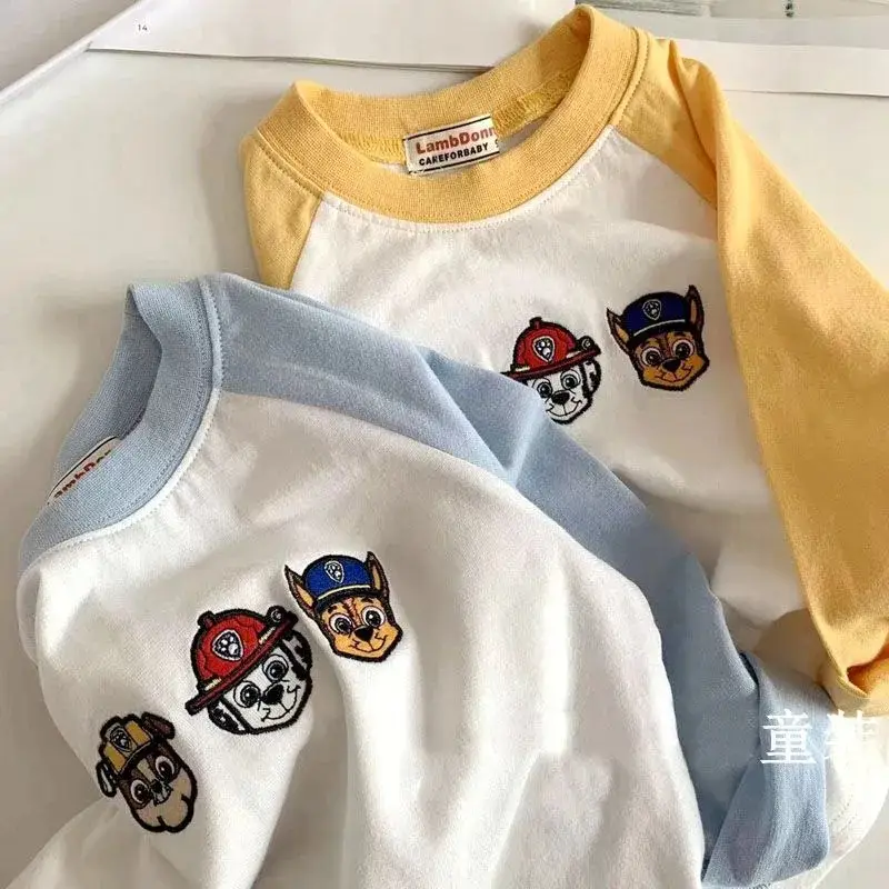 Boys Cotton Raglan T-Shirt Yellow White Cartoon Print — feature 4