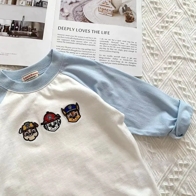 Boys Cotton Raglan T-Shirt Yellow White Cartoon Print — feature 7