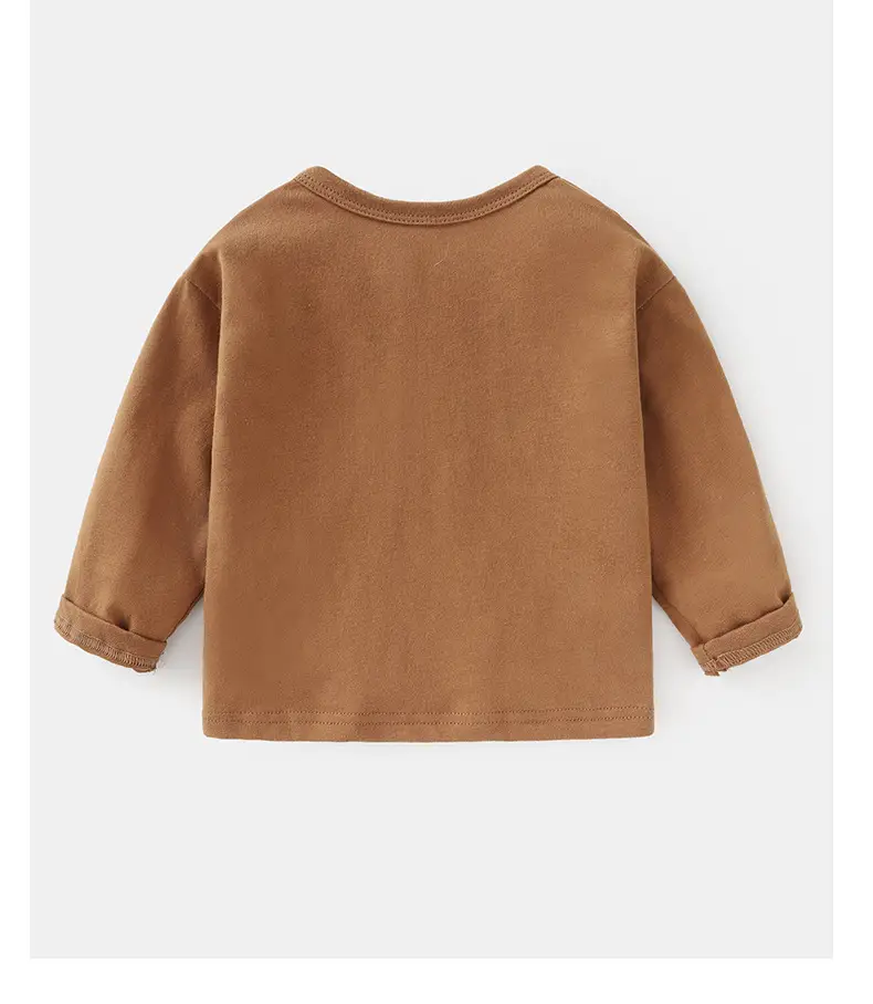 Jingqi Baby Long Sleeve T-Shirt Brown Cream Bear Print — feature 7