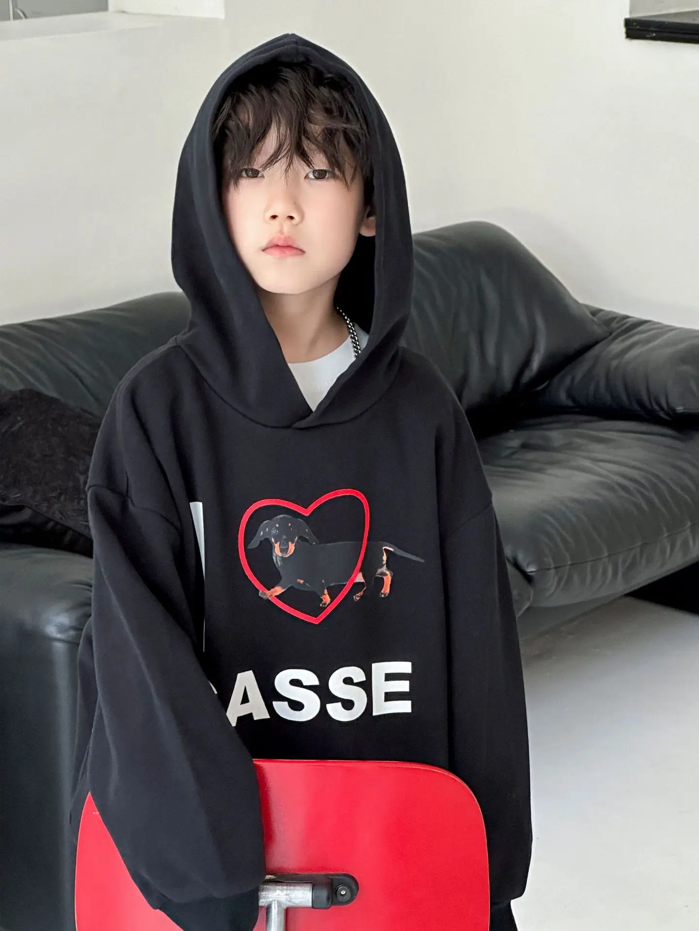 Boys Hoodie Sweatshirt Set Maroon 2025 Spring Fall