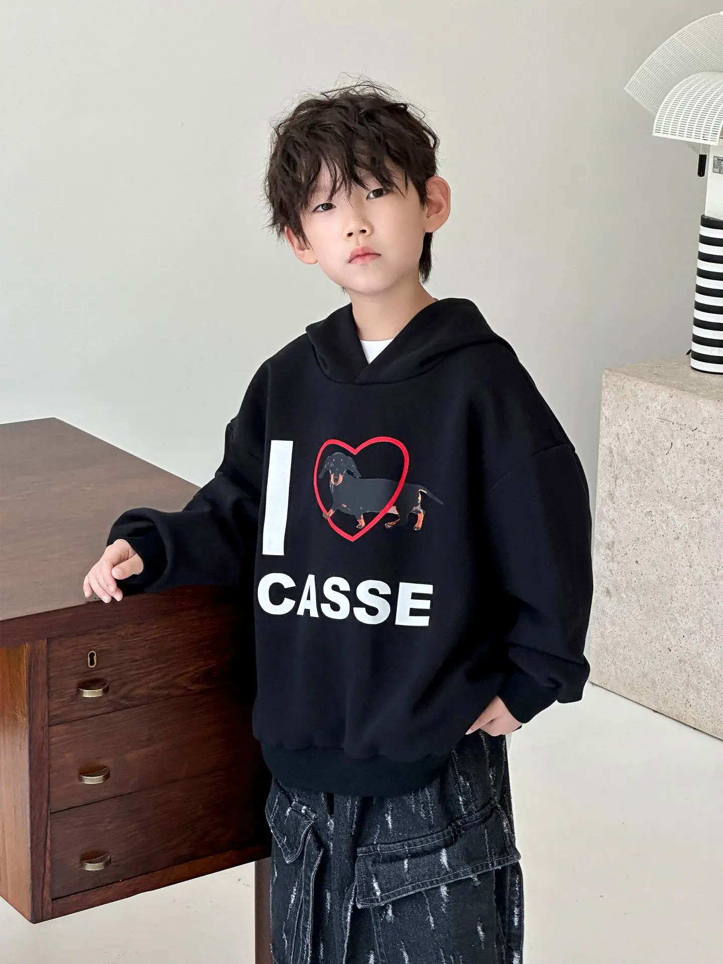 Boys Hoodie Sweatshirt Set Maroon 2025 Spring Fall
