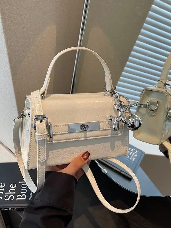 Women's Pink Leather Shoulder Crossbody Bag 2026 - Image 9
