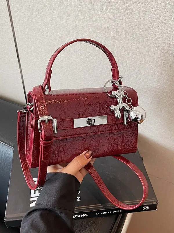 Women's Pink Leather Shoulder Crossbody Bag 2026 - Image 10