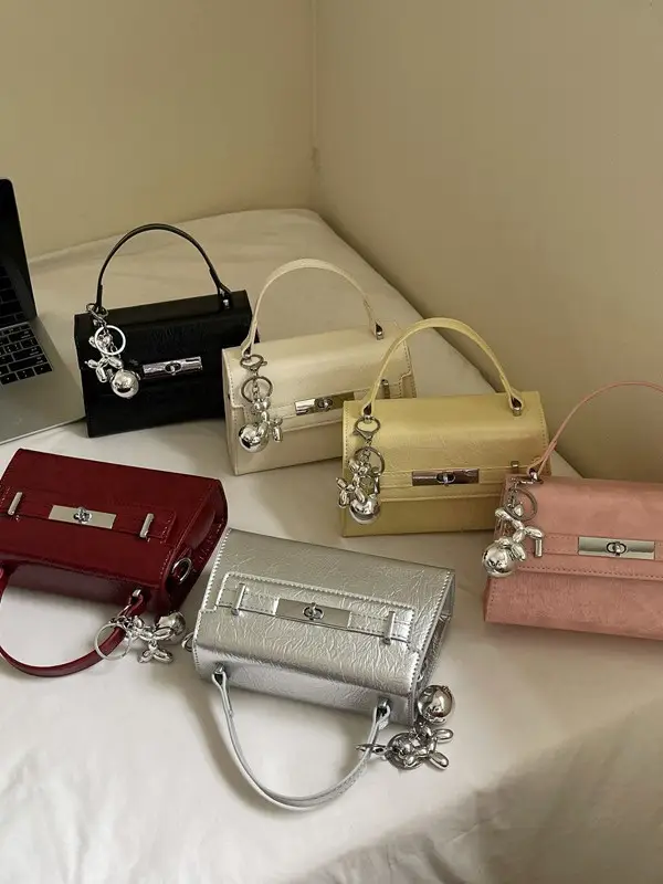 Women's Pink Leather Shoulder Crossbody Bag 2026 - Image 11