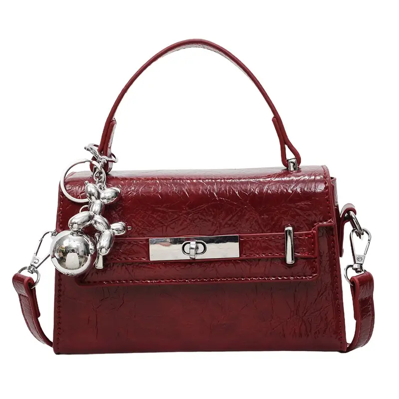 Women's Pink Leather Shoulder Crossbody Bag 2026 - Image 4