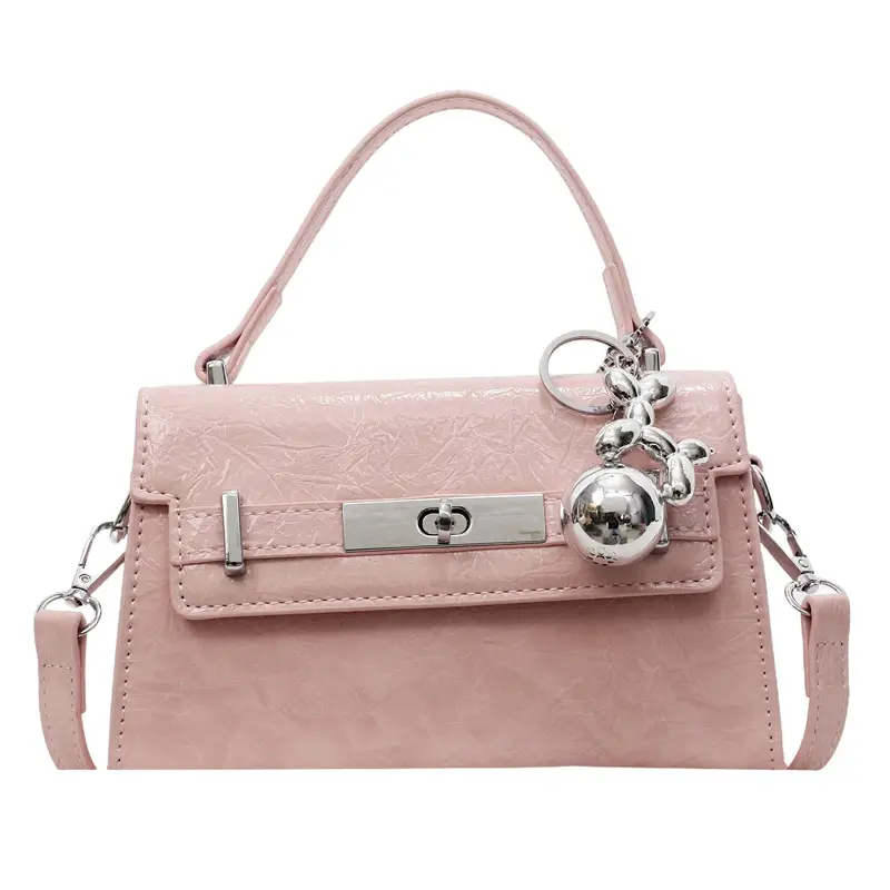 Women's Pink Leather Shoulder Crossbody Bag 2026 - Image 6