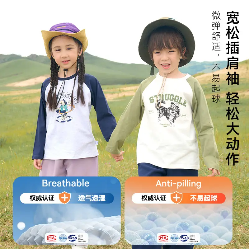 Cotton Long Sleeve T-Shirt for Girls Boys Medium Large