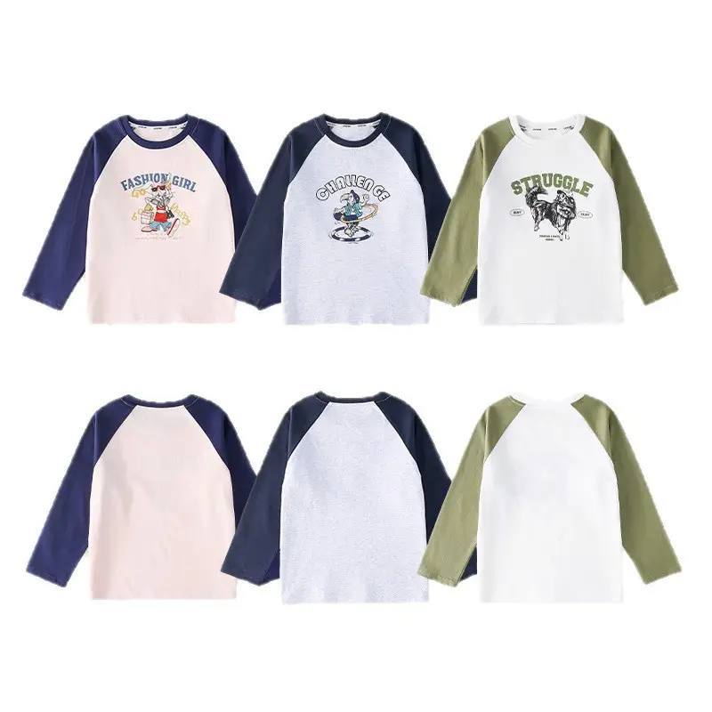 Cotton Long Sleeve T-Shirt for Girls Boys Medium Large