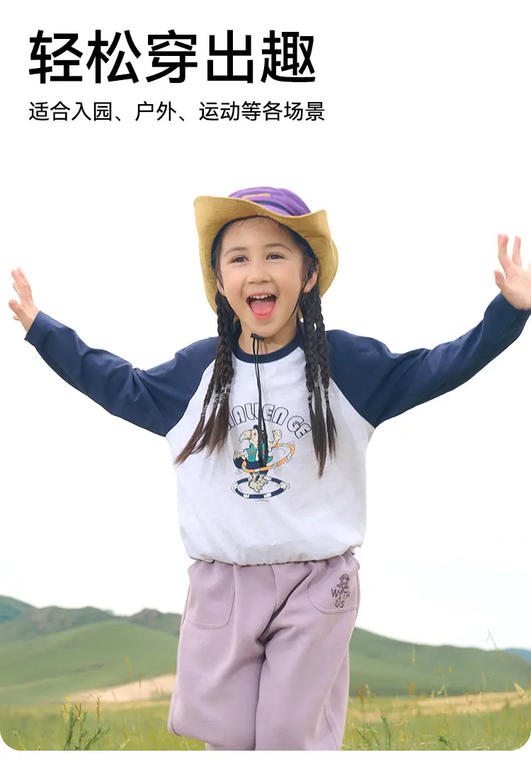 Cotton Long Sleeve T-Shirt for Girls Boys Medium Large — feature 9