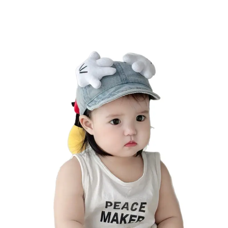 Baby Denim Mickey Cap Windproof Baseball Cap - Image 7