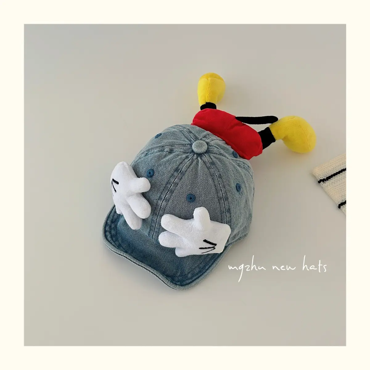 Baby Denim Mickey Cap Windproof Baseball Cap — feature 16