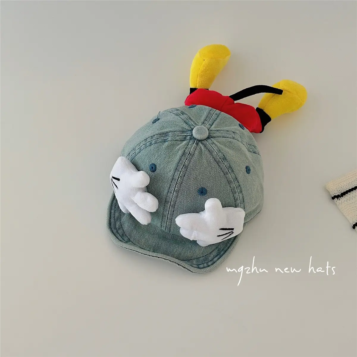 Baby Denim Mickey Cap Windproof Baseball Cap - Image 2
