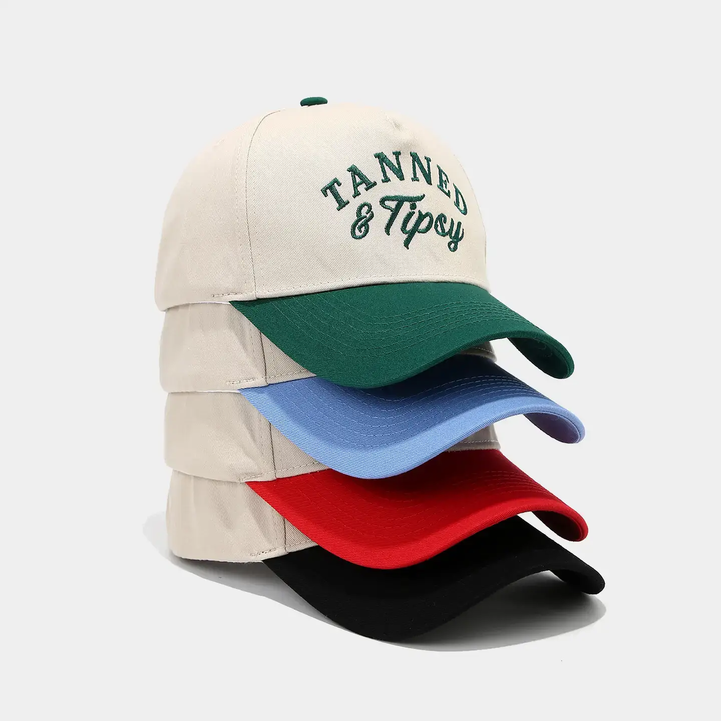 Tanned & Tipsy Red White Cap for Men Women