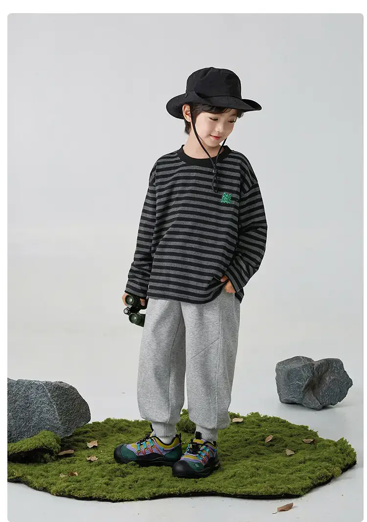Kids Striped Long Sleeve T-Shirt Boys 2026 Spring Outfit — feature 10