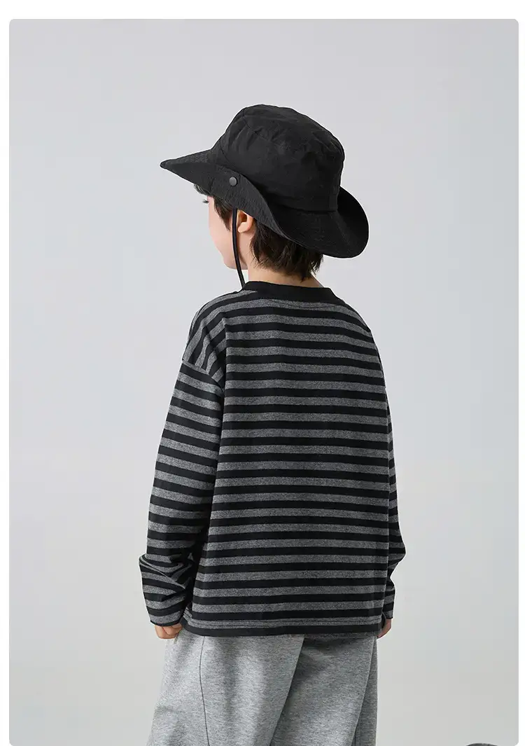 Kids Striped Long Sleeve T-Shirt Boys 2026 Spring Outfit — feature 12