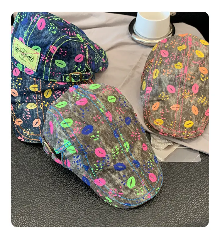 Summer Denim Graphic Cap Forward College Student Style — feature 10