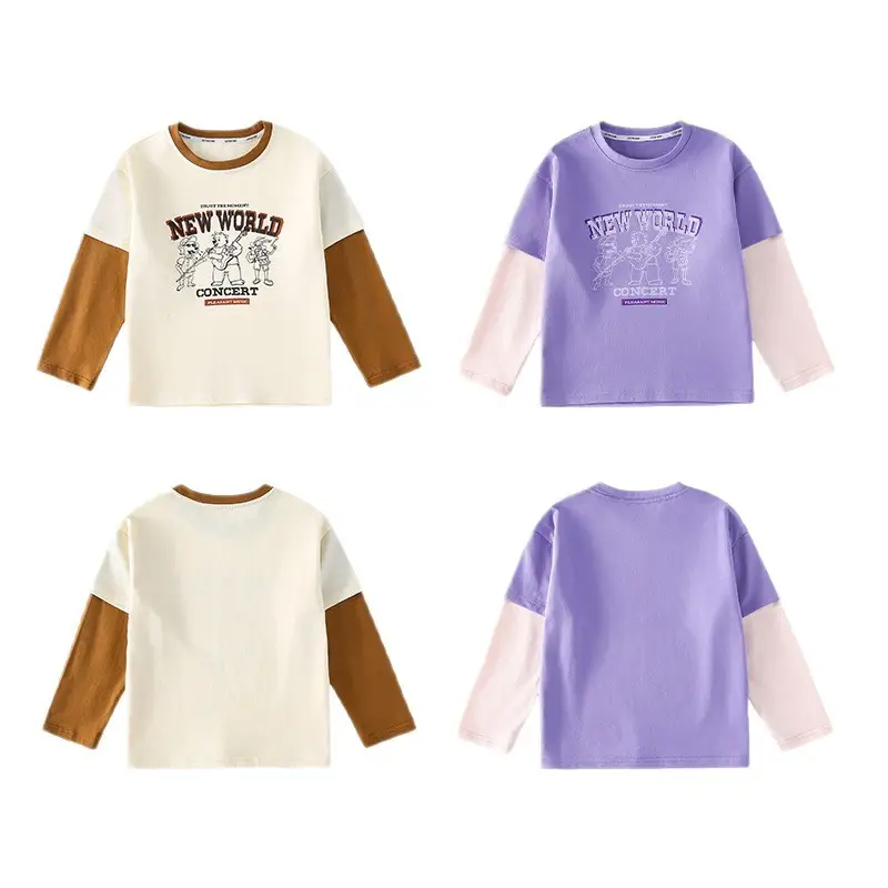 Girls & Boys Cotton Long Sleeve T-Shirts Set