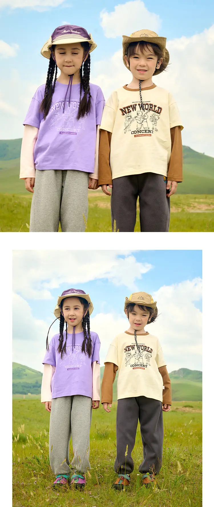Girls & Boys Cotton Long Sleeve T-Shirts Set — feature 15