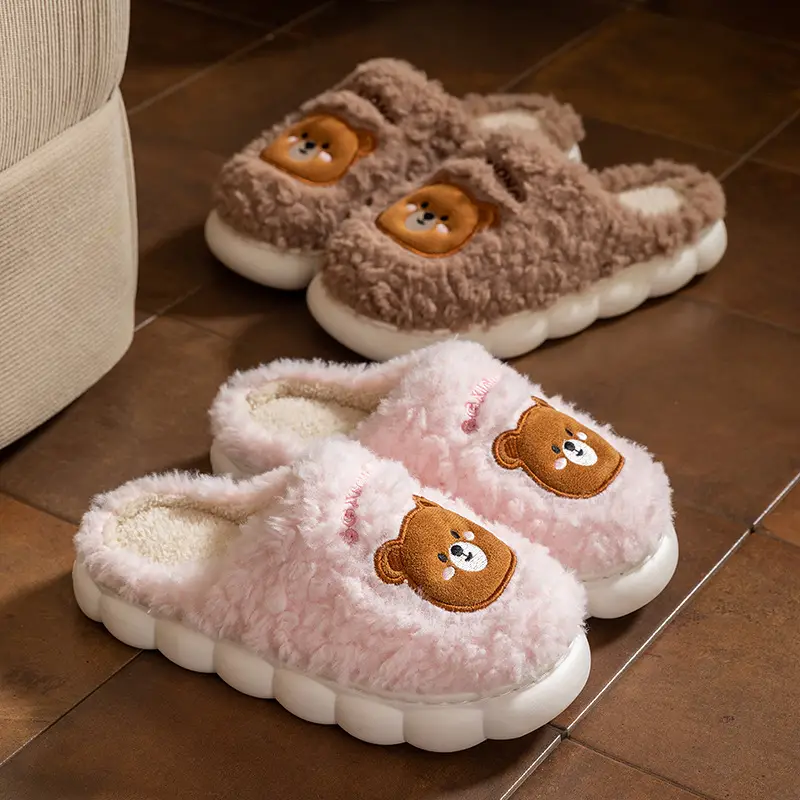 2025 Women Cotton Warm Cartoon Slippers Winter Fleece Lined - Image 6