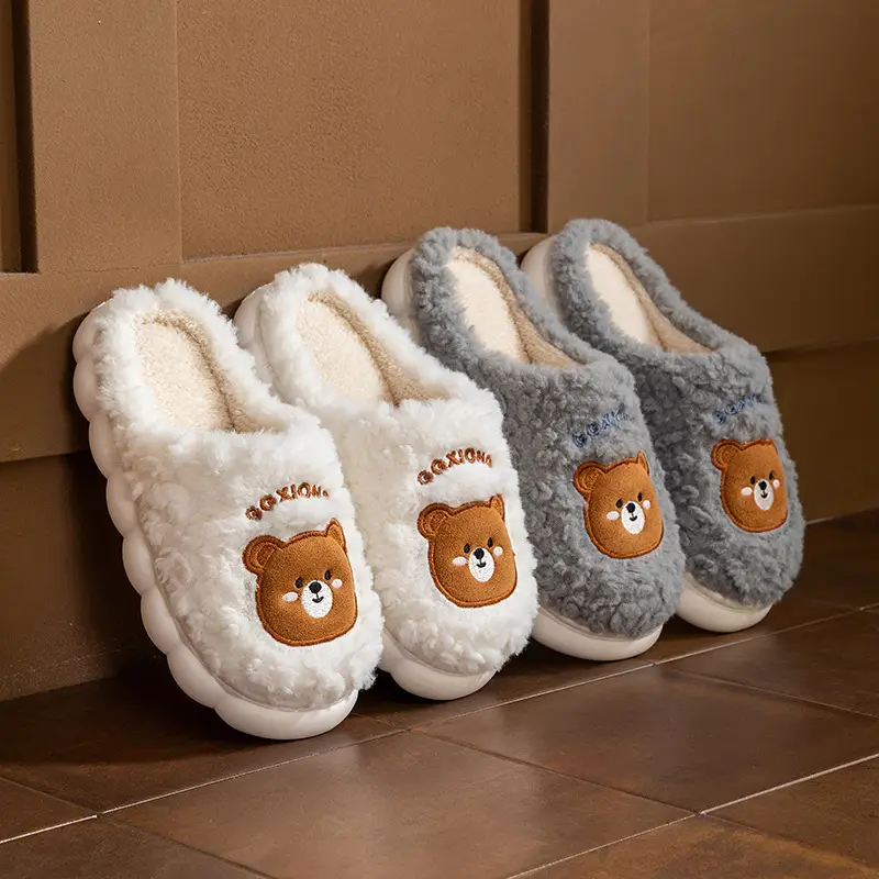 2025 Women Cotton Warm Cartoon Slippers Winter Fleece Lined - Image 7