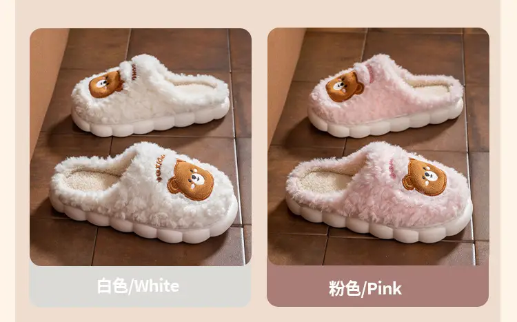 2025 Women Cotton Warm Cartoon Slippers Winter Fleece Lined — feature 14