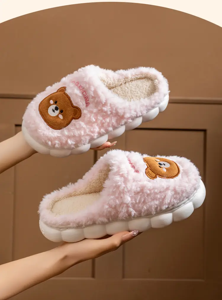 2025 Women Cotton Warm Cartoon Slippers Winter Fleece Lined — feature 7