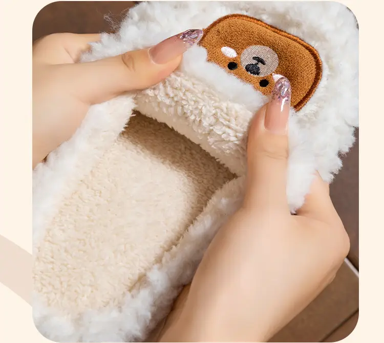 2025 Women Cotton Warm Cartoon Slippers Winter Fleece Lined — feature 9