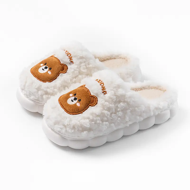 2025 Women Cotton Warm Cartoon Slippers Winter Fleece Lined - Image 2