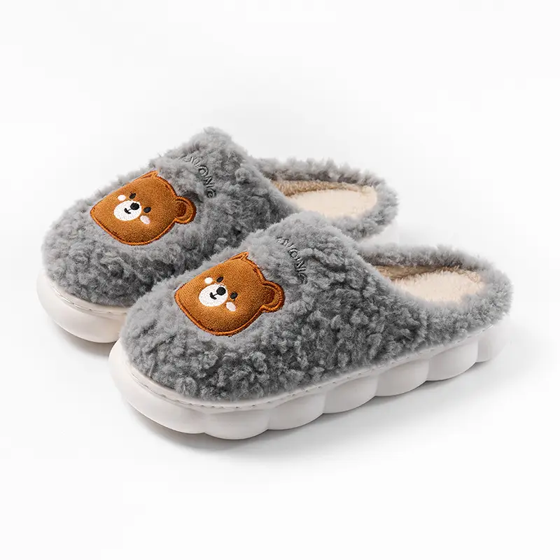 2025 Women Cotton Warm Cartoon Slippers Winter Fleece Lined - Image 4