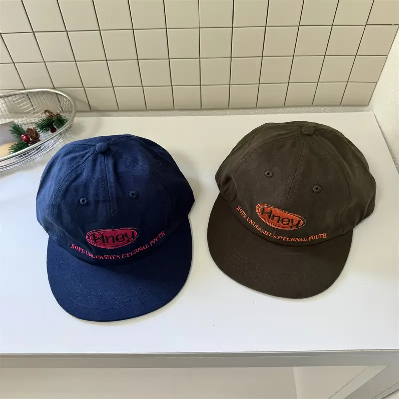 Women Black Embroidered Baseball Cap Large Logo Clothing Accessories