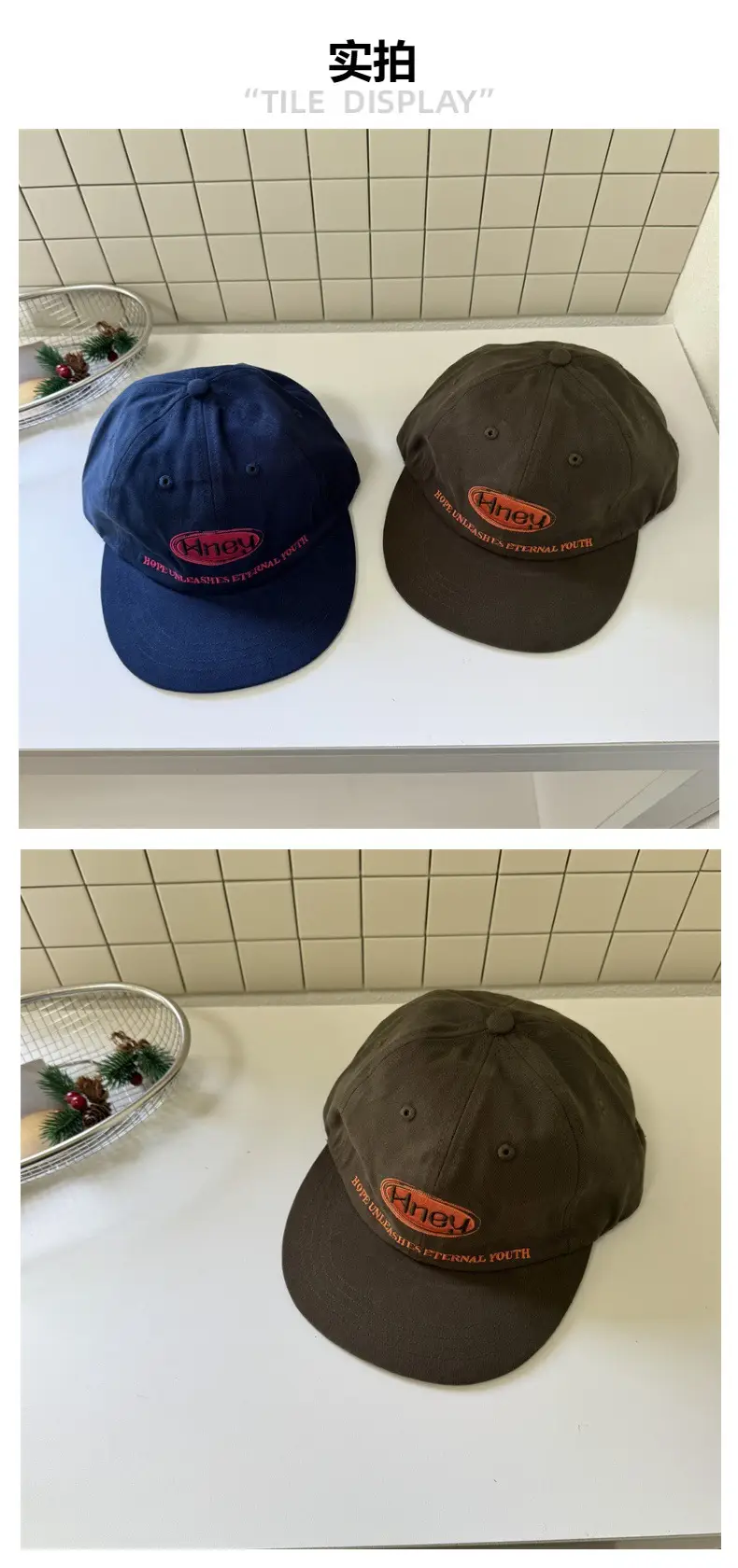 Women Black Embroidered Baseball Cap Large Logo Clothing Accessories — feature 3