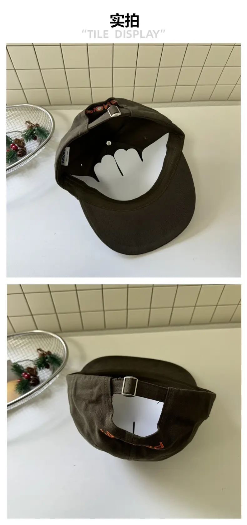 Women Black Embroidered Baseball Cap Large Logo Clothing Accessories — feature 5