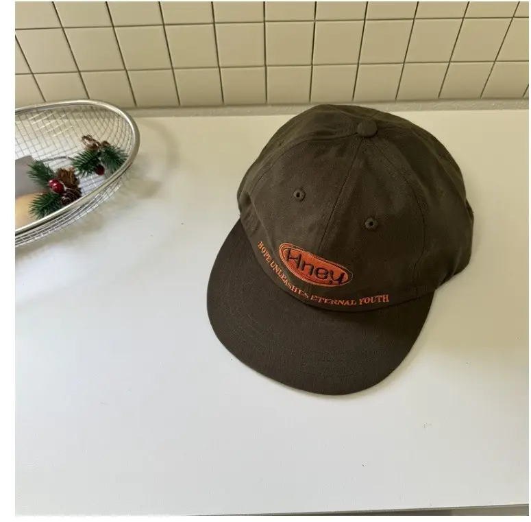 Women Black Embroidered Baseball Cap Large Logo Clothing Accessories