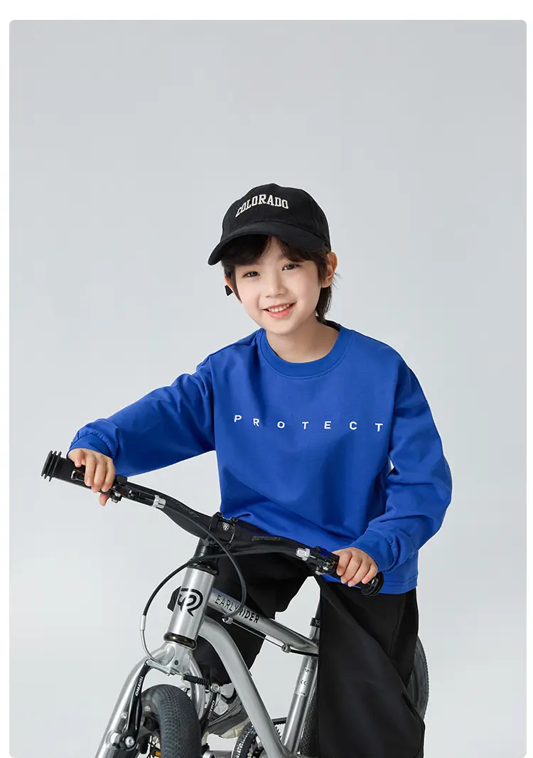 Blue Long Sleeve T-Shirt for Boys with "PROTECH" Print — feature 12