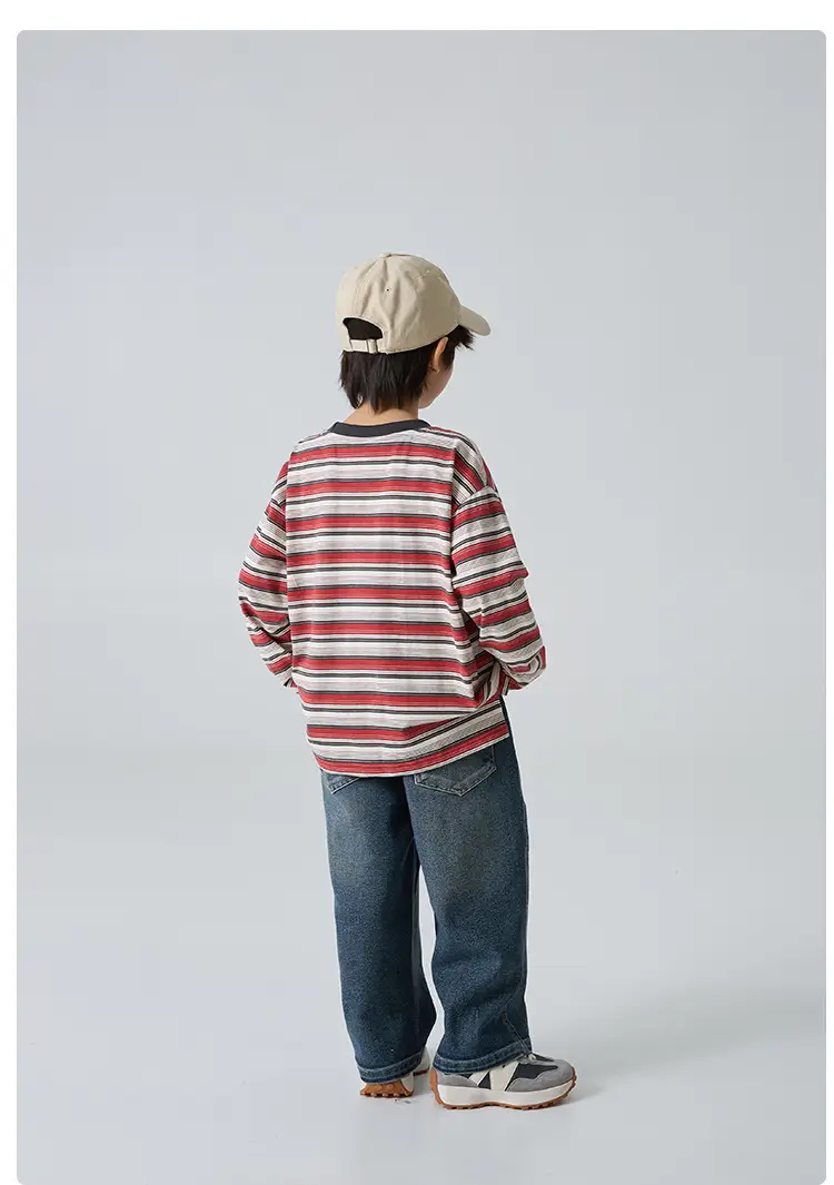 Haima Boys Striped Long Sleeve T-Shirt Spring Outfit — feature 12