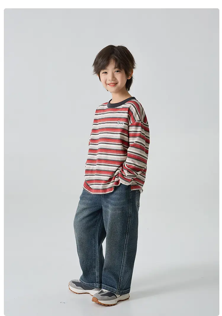 Haima Boys Striped Long Sleeve T-Shirt Spring Outfit — feature 13