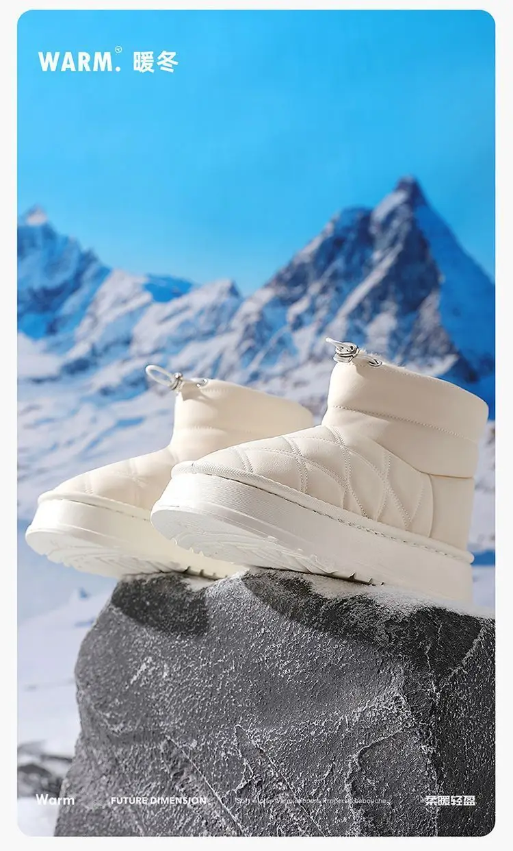 High-Top Cotton Slippers for Women for Winter Outer Wear 2024 New Home Indoor Fleece-Lined Warm Pu Leather Waterproof Cotton Shoes for Women — feature 2