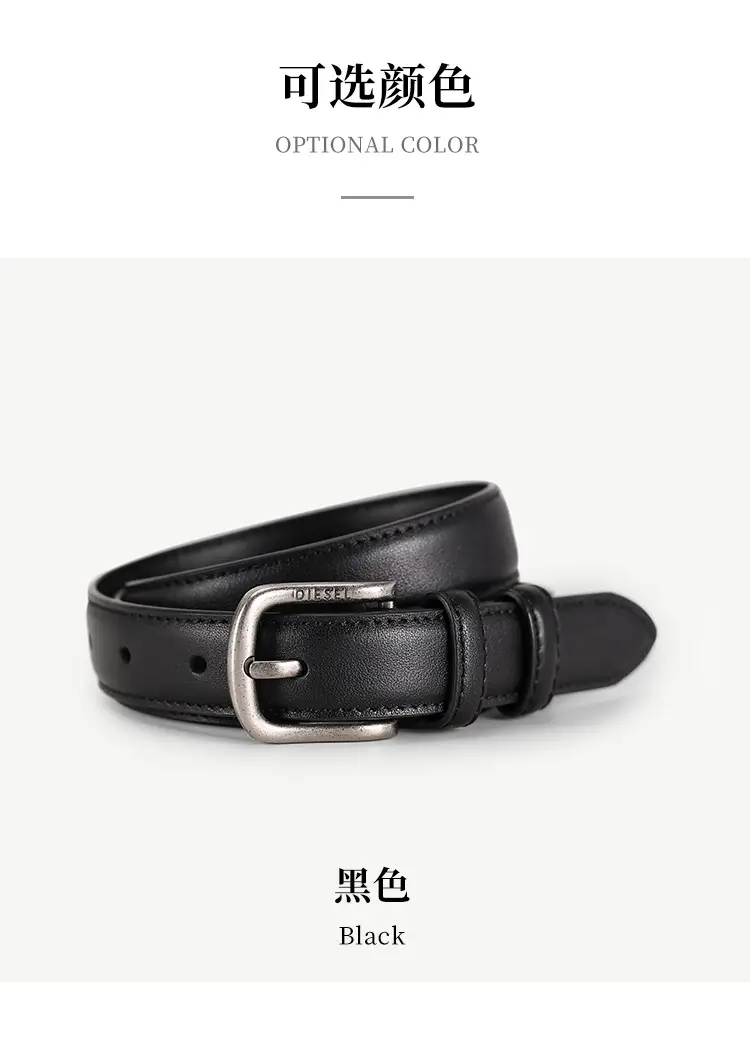 Women's Red Leather Belt with Silver Buckle — feature 15