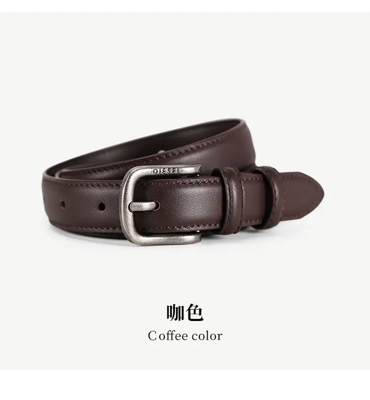 Women's Red Leather Belt with Silver Buckle — feature 17