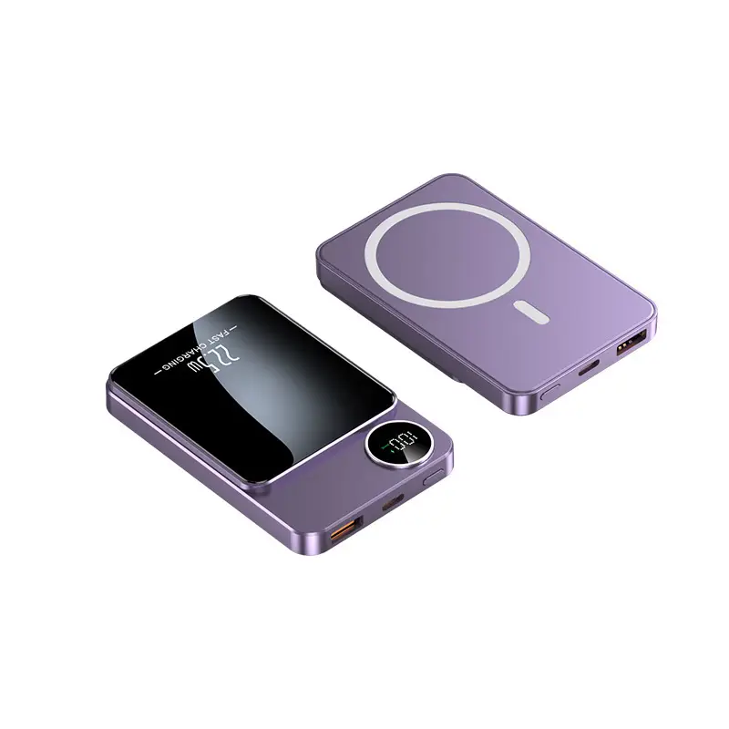 Cross-Border Magsafe Magnetic Wireless Power Bank 10000 Mah Ultra-Thin Fast Charging Mobile Power Supply Logo Printing
