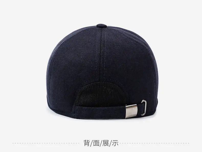 Men's Black Wool Baseball Cap for Winter Warmth — feature 11
