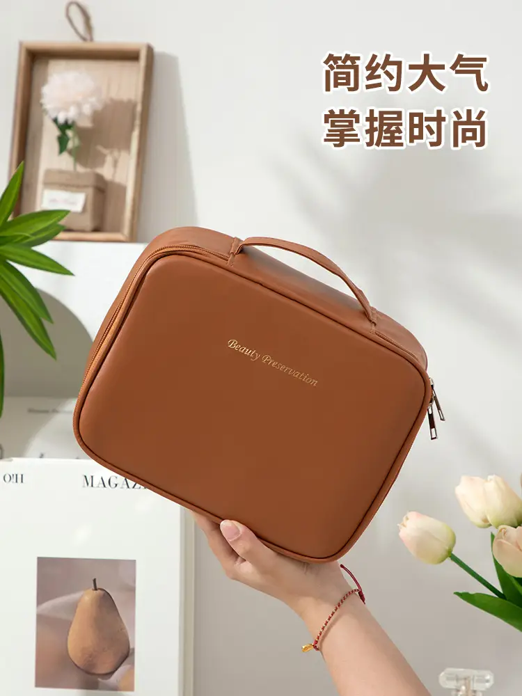 Women's Waterproof Travel Makeup Bag with Detachable Brushes