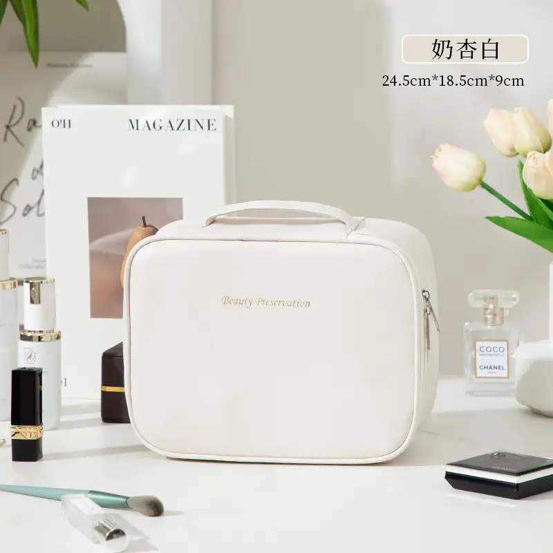 Women's Waterproof Travel Makeup Bag with Detachable Brushes