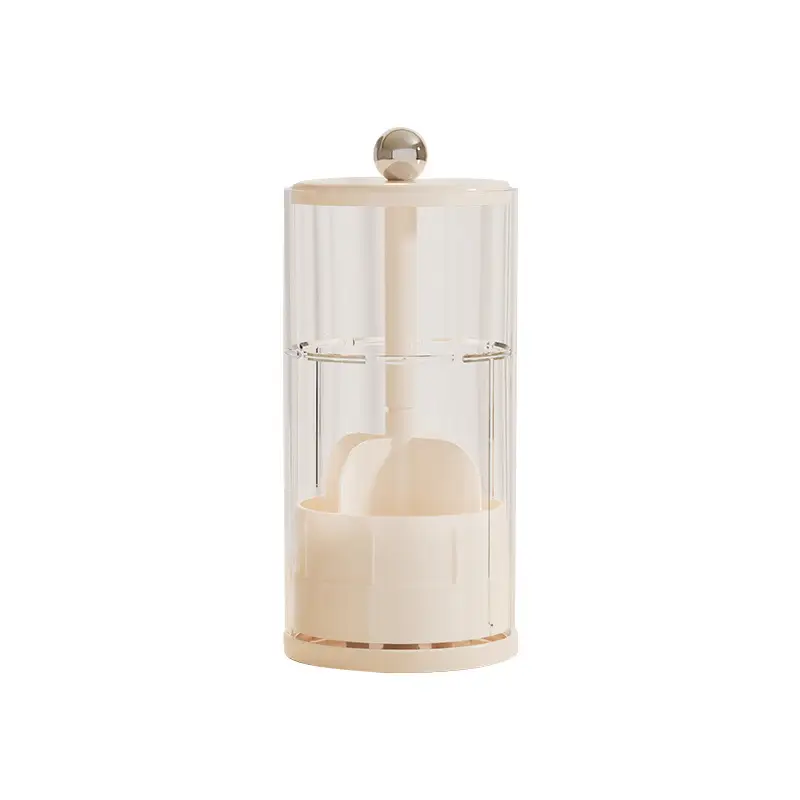 Cream Style Makeup Brush Storage Box Rotating 4L