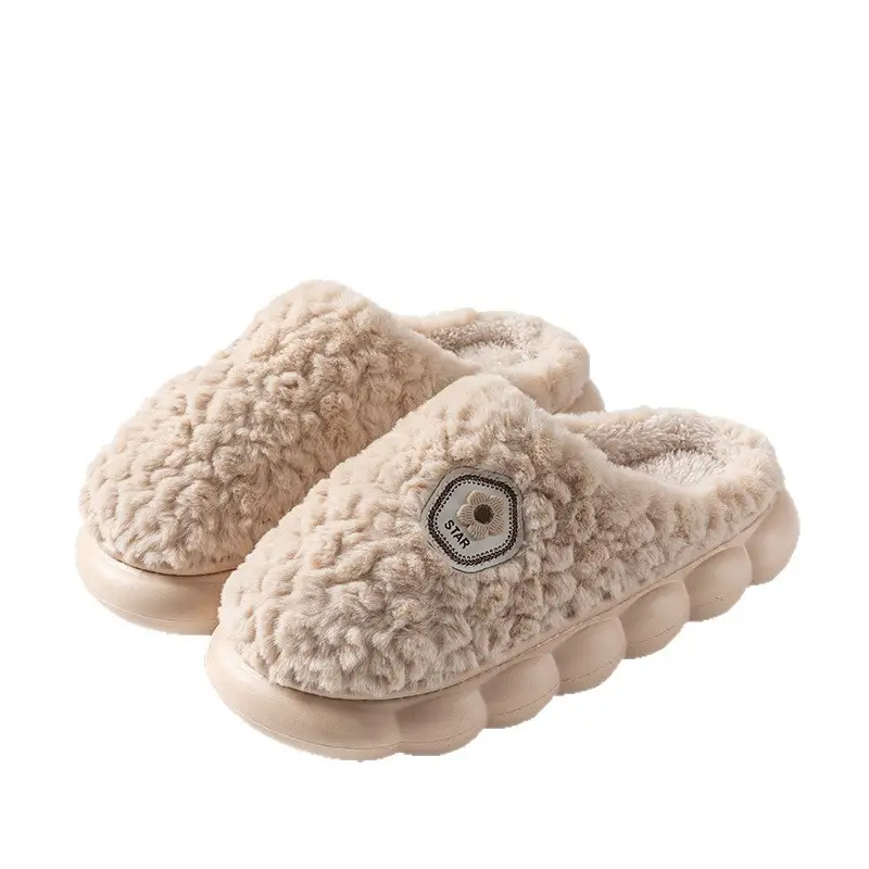 New Thick-Soled Autumn and Winter Home Indoor and Outdoor Women's Furry Warm Slippers Men's Fleece-Lined 2025 Cotton Slippers Wholesale - Image 7