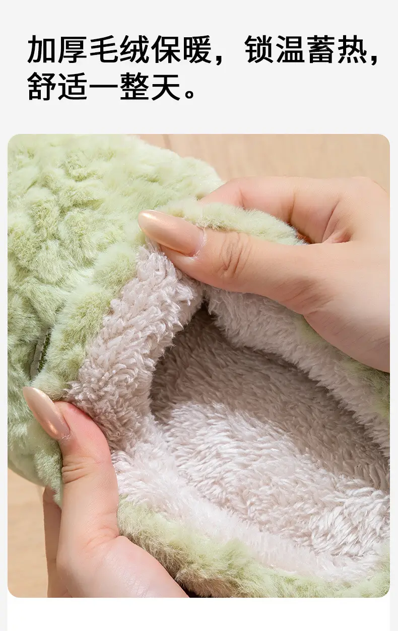 New Thick-Soled Autumn and Winter Home Indoor and Outdoor Women's Furry Warm Slippers Men's Fleece-Lined 2025 Cotton Slippers Wholesale — feature 12